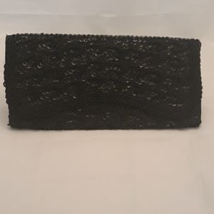 Black Sequin and Bead Clutch